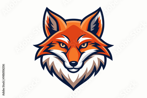 fox head logo vector on white background