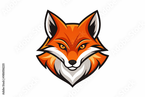 fox head logo vector on white background