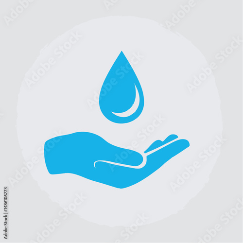Hand cradles falling water droplet