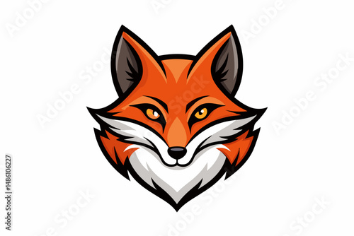 fox head logo vector on white background