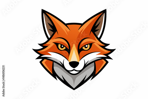 fox head logo vector on white background