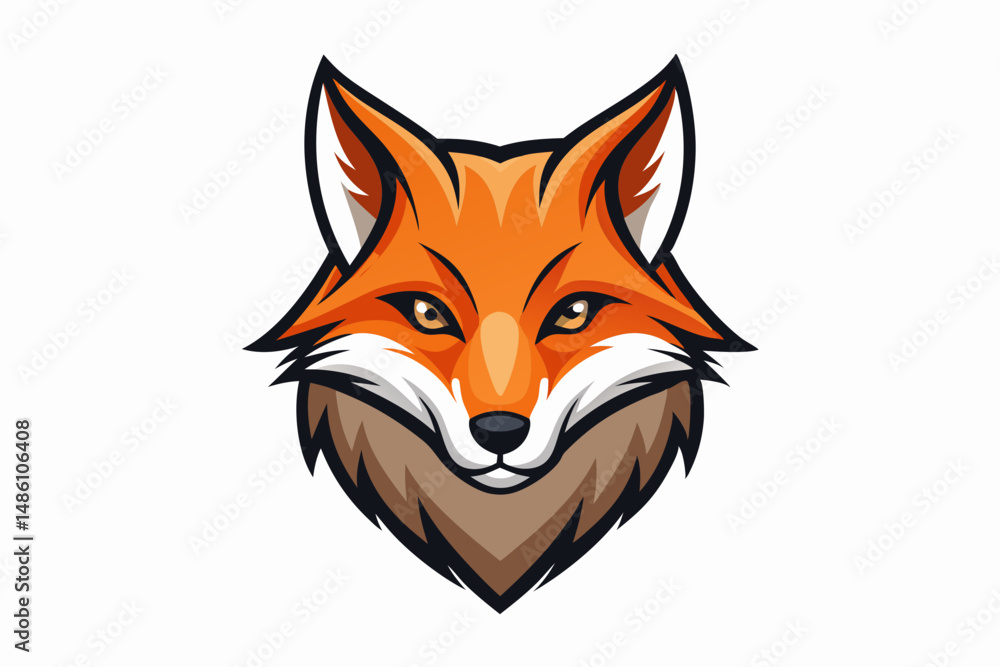 Fototapeta premium fox head logo vector on white background