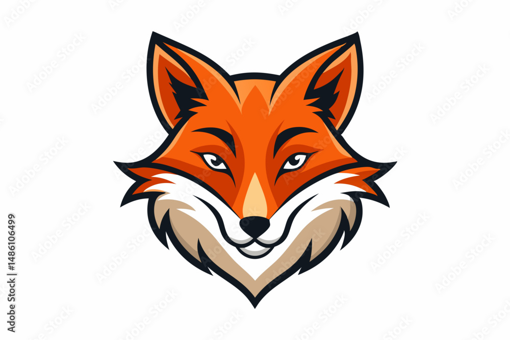 Obraz premium fox head logo vector on white background