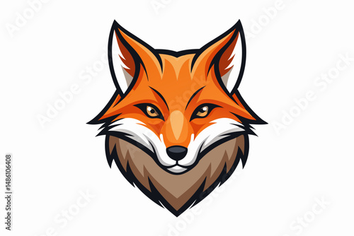fox head logo vector on white background