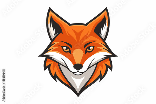 fox head logo vector on white background