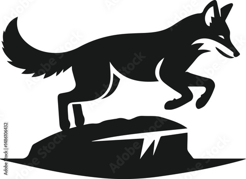 Wild animal silhouette jackal vector