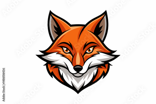 fox head logo vector on white background