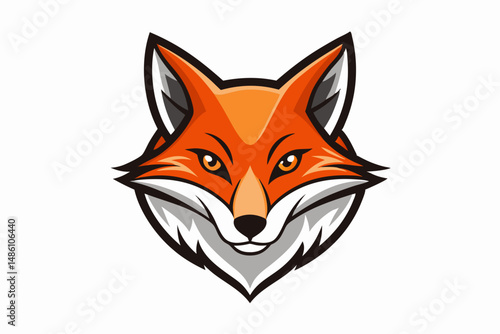 fox head logo vector on white background