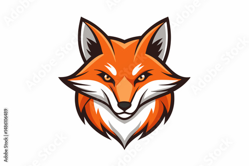 fox head logo vector on white background