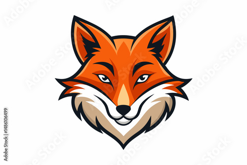 fox head logo vector on white background