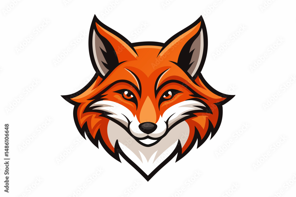 Obraz premium fox head logo vector on white background