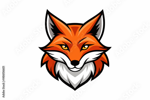 fox head logo vector on white background