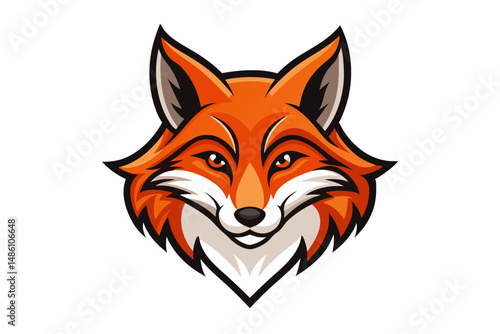 fox head logo vector on white background