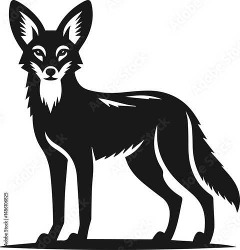 Wild animal silhouette jackal vector