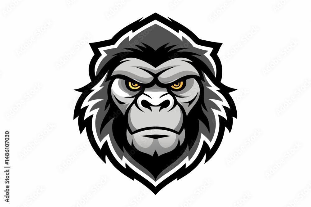 Obraz premium gorilla head logo vector on white background