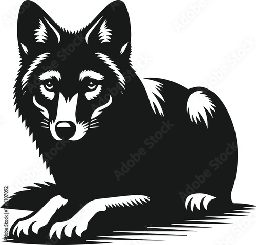 Wild animal silhouette jackal vector