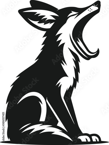 Wild animal silhouette jackal vector