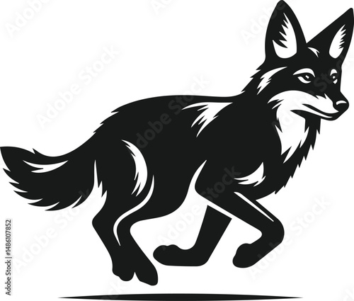 Wild animal silhouette jackal vector