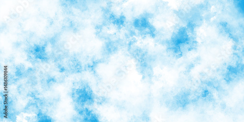 abstract white cloud on blue sky background, Light sky blue shades watercolor grunge blue background, blurred and grainy Blue powder explosion on white background.