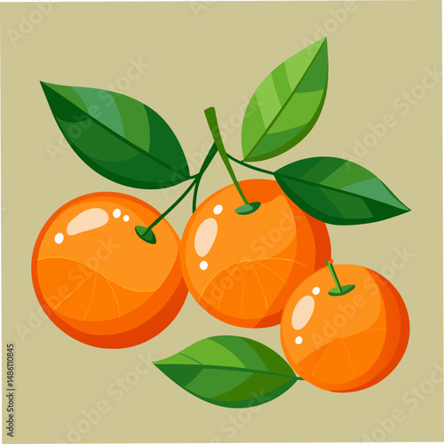 orange fruit with leaves