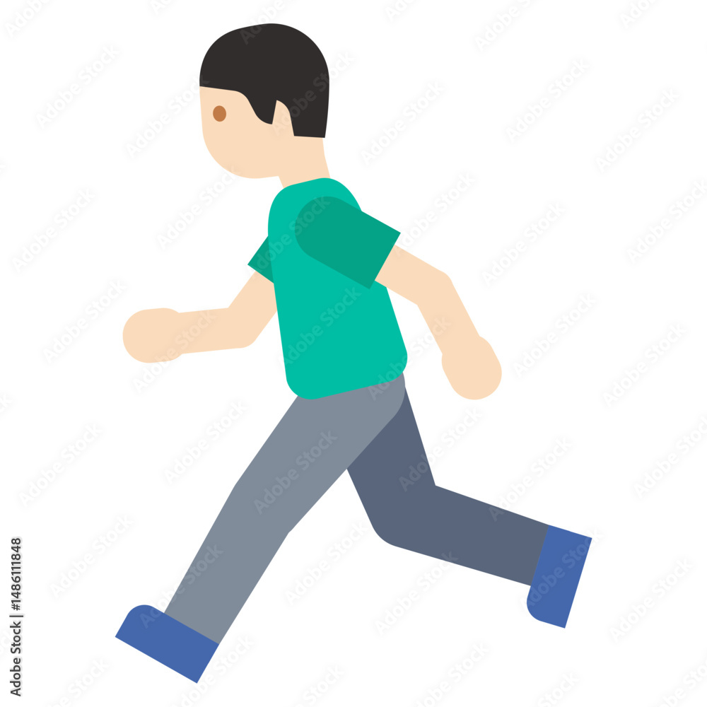 Fototapeta premium Running Person Illustration Clipart Isolated on White Background