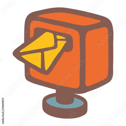 Post Box Illustration Clipart Isolated on White Background