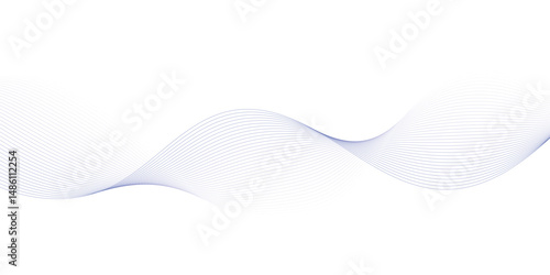 Abstract wave element for design. Digital frequency track equalizer. Stylized line art background. Vector illustration. Wave with lines created using blend tool.