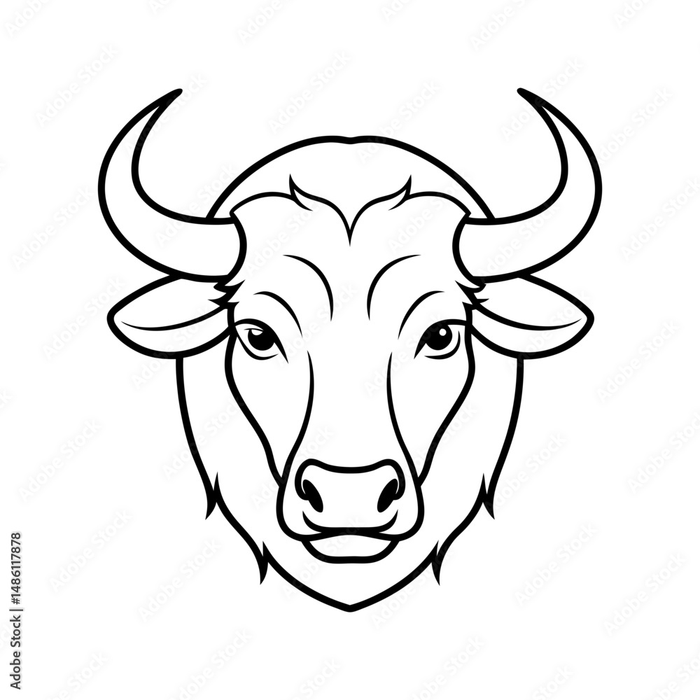 buffalo head outline line art illustration vector silhouette buffalo head outline line art illustration vector silhouette