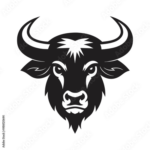 bull head mascot buffalo logo vector silhouette