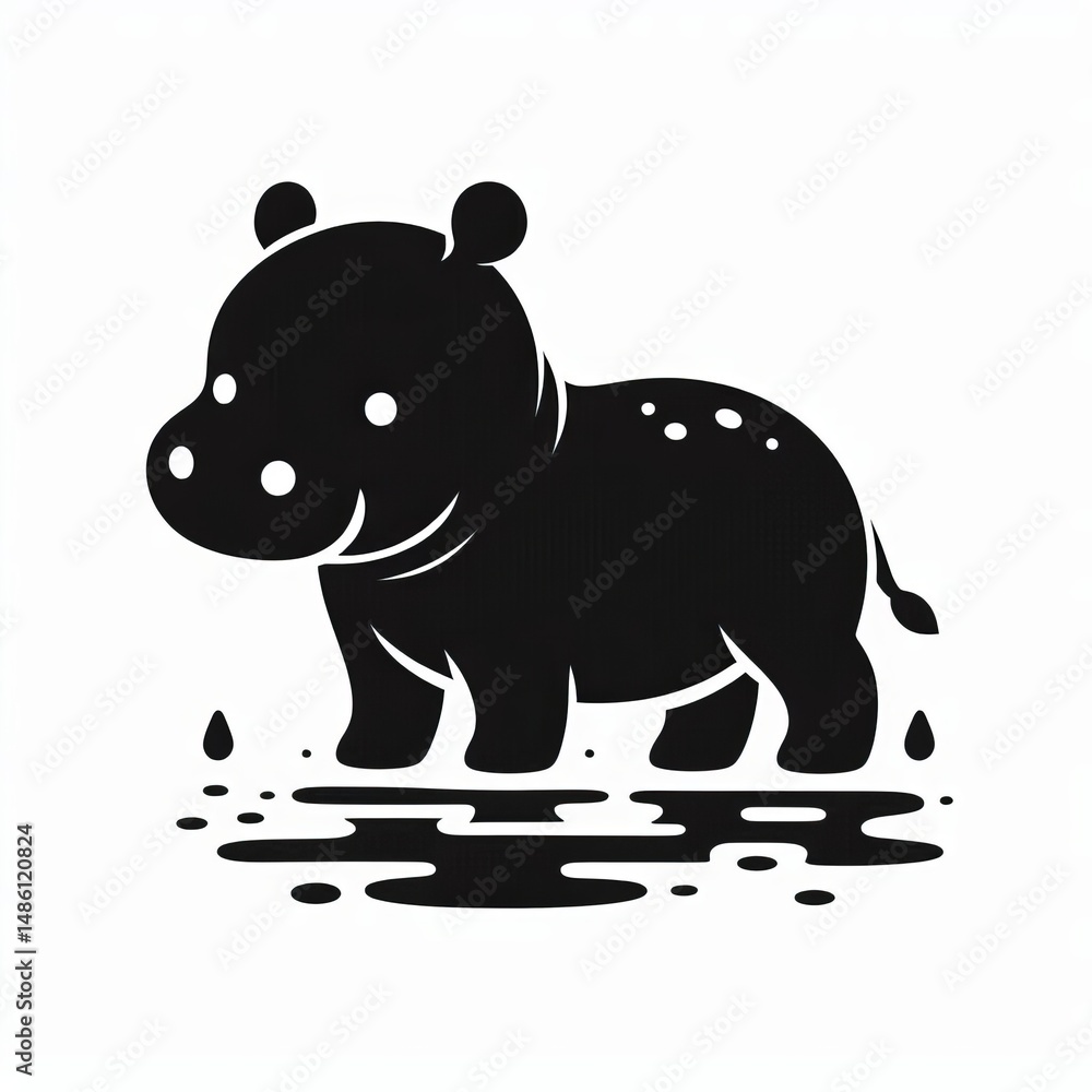 Fototapeta premium Hippo Silhouette