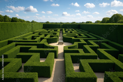 Il labirinto verde di Hampton Court: quando siepi perfettamente potate creano un enigma geometrico dai percorsi infiniti, invitando i visitatori a perdersi nella sua elegante complessità