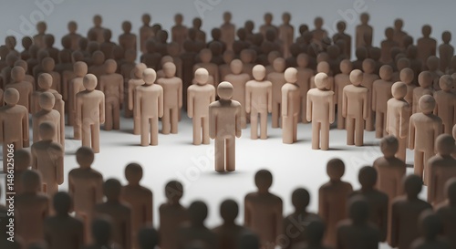 Wallpaper Mural Figure Standing Out in Crowd, Leadership Concept Torontodigital.ca
