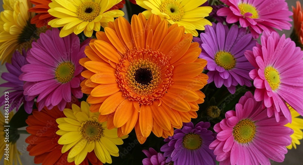 Vibrant Gerbera Daisies and Flowers Bouquet A Colorful Floral Arrangement Vibrant Gerbera Daisies and Flowers Bouquet A Colorful Floral Arrangement