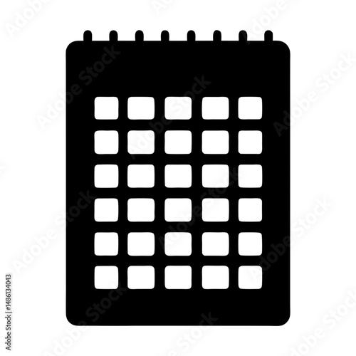 A simple vector illustration of a calendar with many square dates