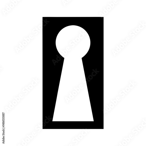 Minimalist black and white keyhole symbol representing access and security concepts