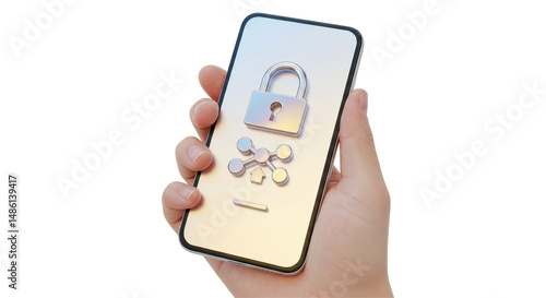 Wallpaper Mural Isolated Mobile Phone with Security Lock and Data Network Symbol Torontodigital.ca