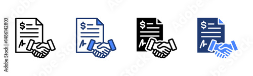 Contract icon sheet multiple style collection