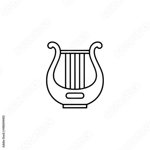 Lyre icon representing concepts of music, art, and ancient instruments