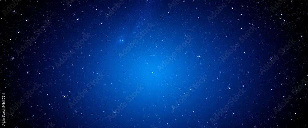 Fototapeta premium Abstract blue night sky, shining stars, cosmic background vector illustration, space, twinkle