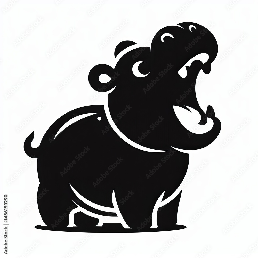 Obraz premium Hippo Silhouette