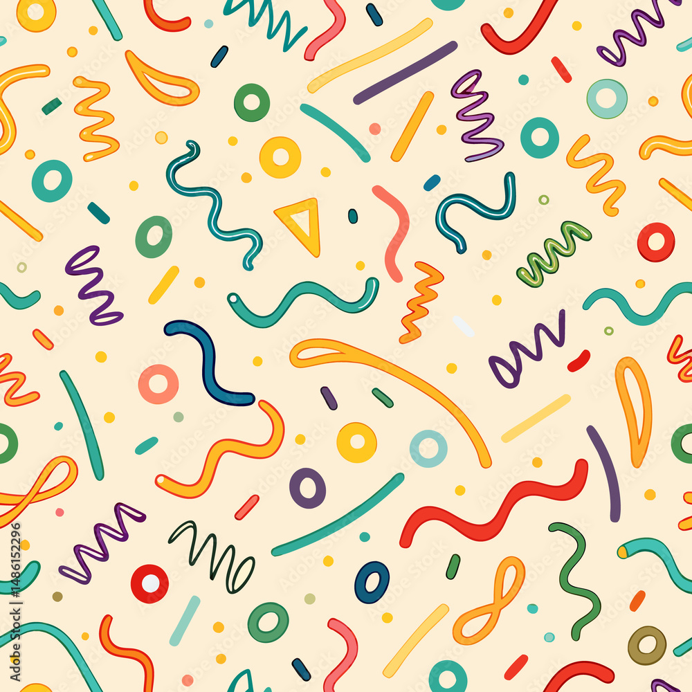 Vibrant abstract pattern with playful shapes and colors Vibrant abstract pattern with playful shapes and colors