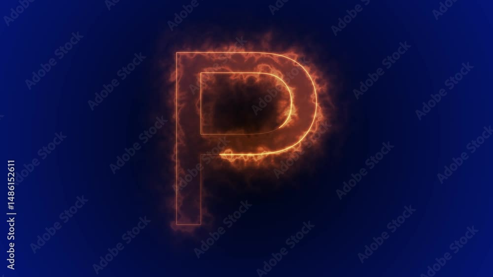 Animated neon letter P Animated neon letter P