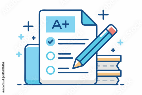 report card with grades icon