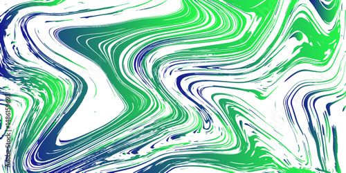 Abstract vibrant background featuring swirling marbled patterns in warm tones of green, blue, and teal on a clean white background. Fluid motion organic flow, liquid paint or ink , lava lamp style.