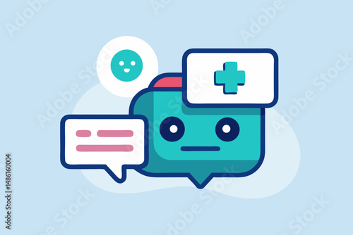 medical chatbot speech bubble icon