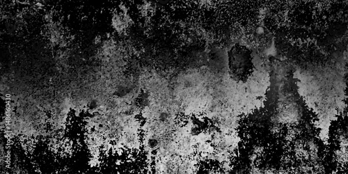 Abstract gritty, high-contrast black and white grunge texture with a distressed, weathered. Rough patches, scuffs, scratches, smudges, and grungy overlays to evoke an industrial, urban decay aesthetic