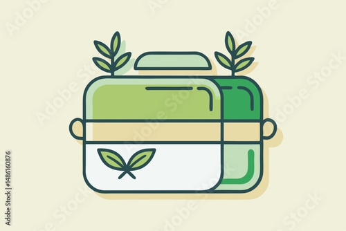 reusable lunchbox line icon