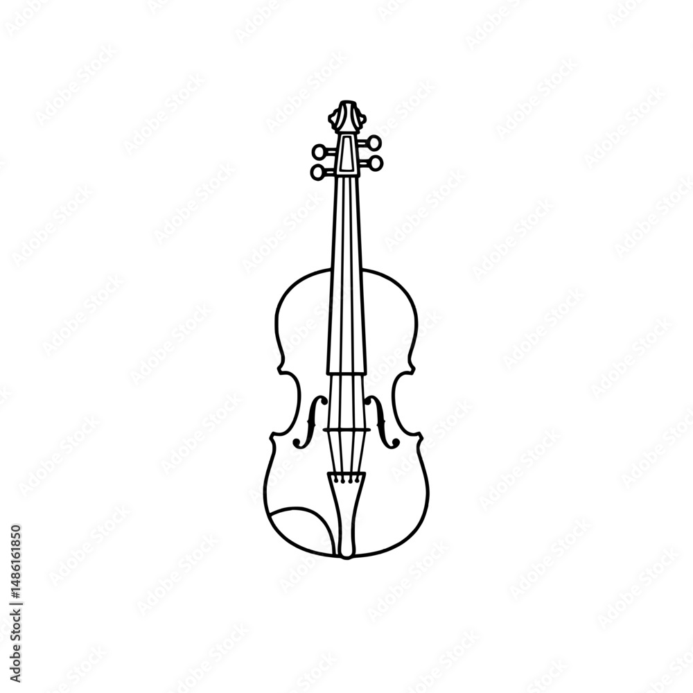 Fototapeta premium Violin icon representing concepts of music, classical performance, and artistic expression