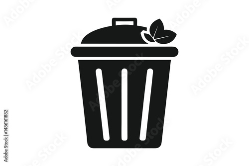 trash cans illustration. Isolated on a white background. Vector illustration in flat style.