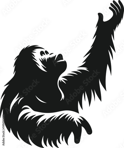 orangutan vector wild animal silhouette